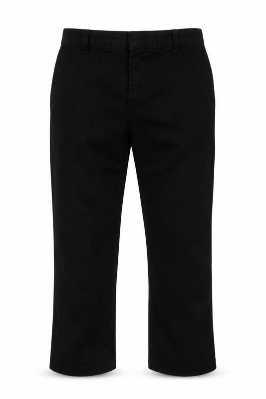 Front view of George boys’ grey polyester capri trousers, size 9, years regular hook & eye - school wear