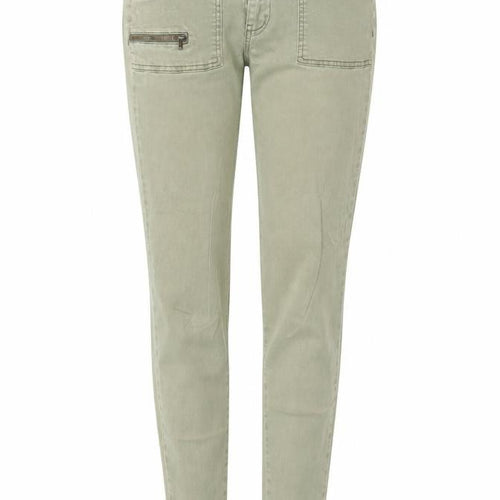 Preworn Womens Green  Cotton Skinny Jeans Size 30 in L28 in Extra-Slim
