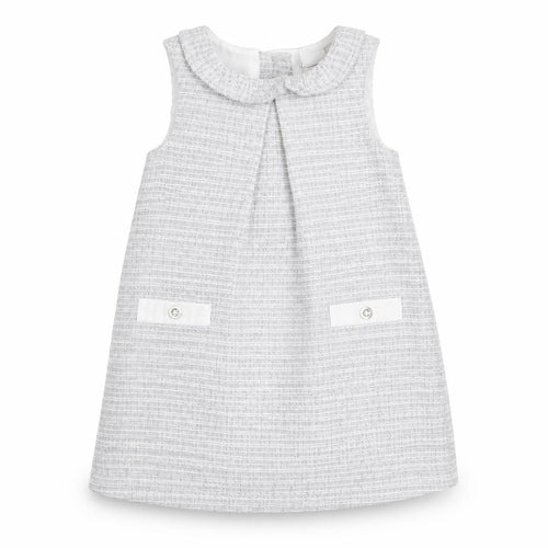 Mini Club Girls Grey  Cotton Shift  Size 3-6 Months  Round Neck