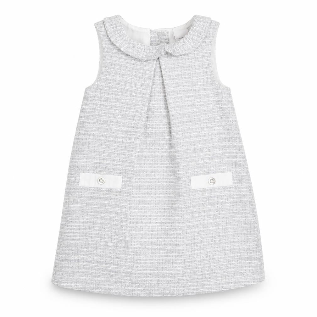 Mini Club Girls Grey  Cotton Shift  Size 3-6 Months  Round Neck