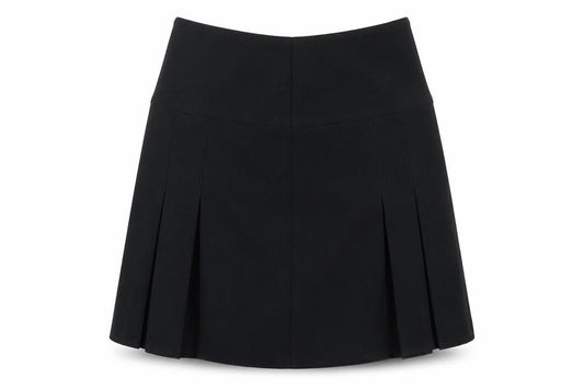 Front view of Monkhouse girls’ black polyester flare skirt, size L, regular