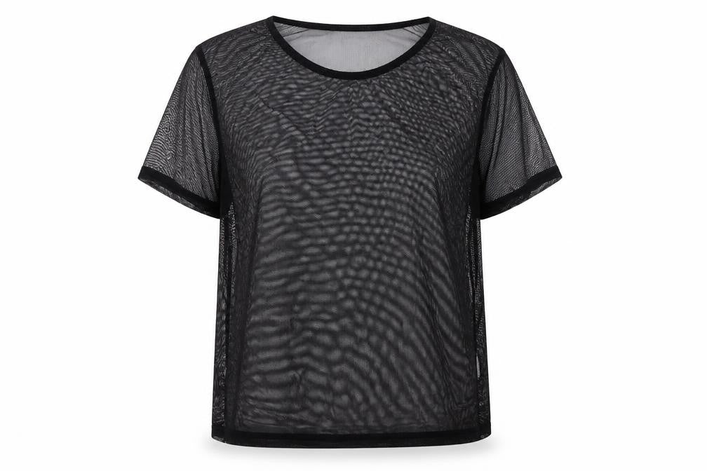 Front view of I SAW IT FIRST women’s black viscose basic blouse, size UK 12, round neck