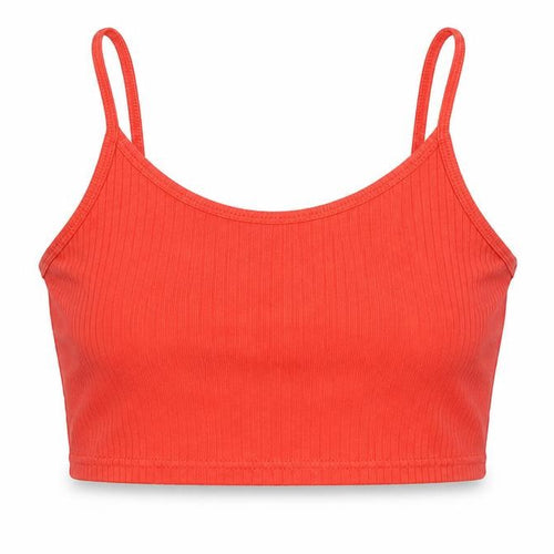 Topshop Womens Orange  Cotton Cropped Tank Size 4 Round Neck