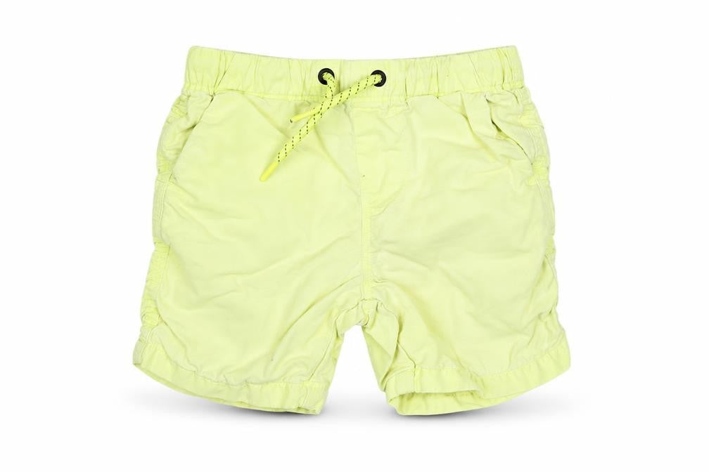 Front view of Next boys’ green cotton chino shorts, size 4, years regular