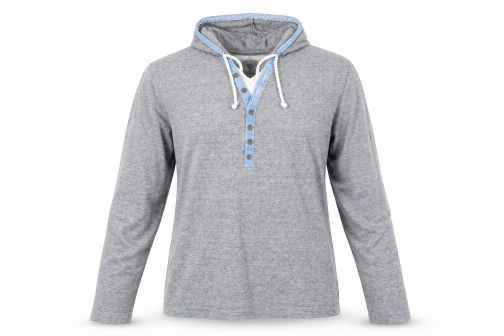 Front view of Peacocks women’s grey 100% cotton pullover hoodie, size M