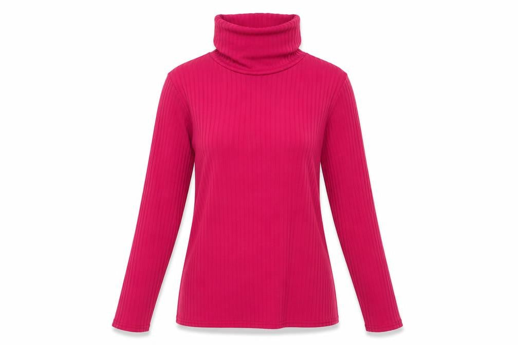 Front view of PRETTYLITTLETHING women’s pink polyester pullover sweatshirt, size UK 14, pullover