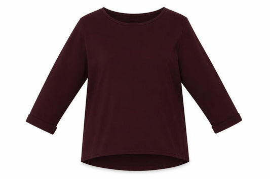 Front view of New Look women’s red polyester pullover sweatshirt, size UK 12, pullover