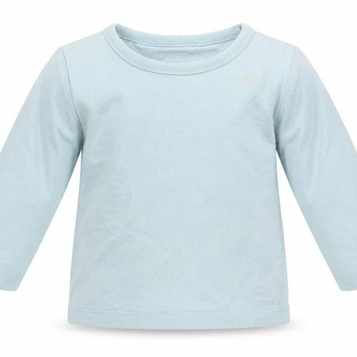 George Girls Blue  Cotton Basic T-Shirt Size 3-6 Months Round Neck