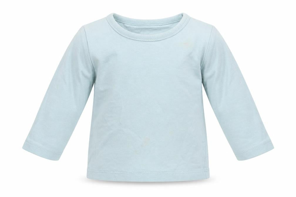 George Girls Blue  Cotton Basic T-Shirt Size 3-6 Months Round Neck