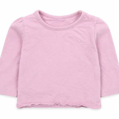 George Girls Purple  Cotton Basic T-Shirt Size 3-6 Months Round Neck