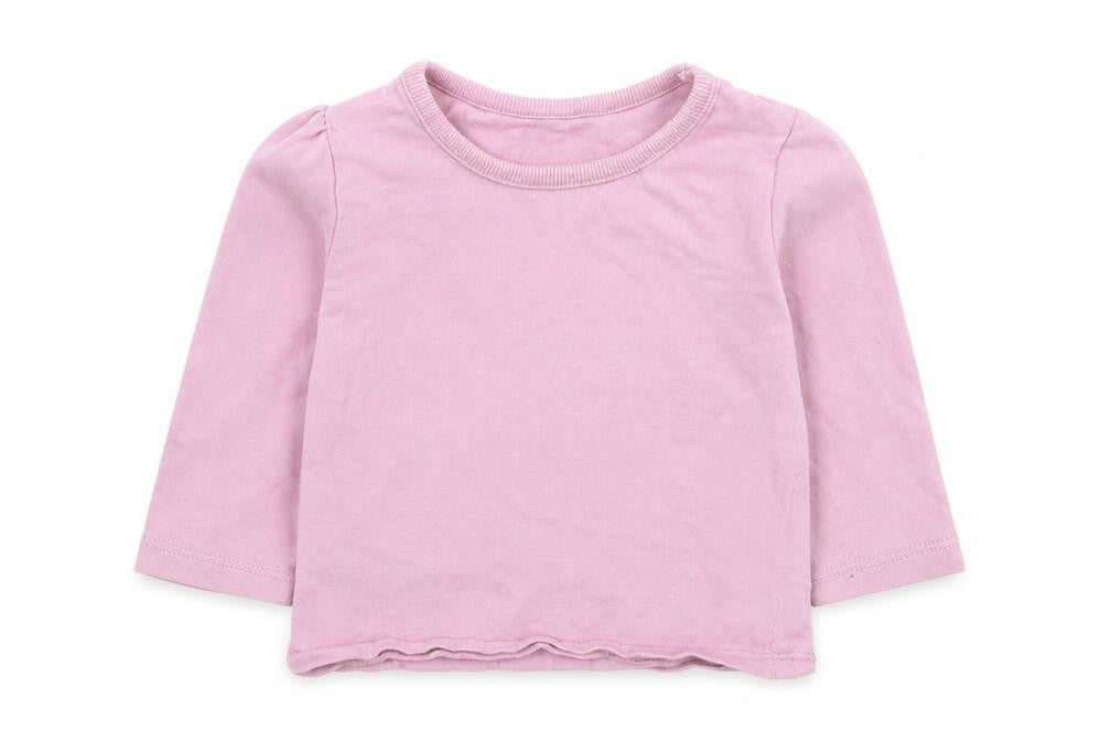 George Girls Purple  Cotton Basic T-Shirt Size 3-6 Months Round Neck
