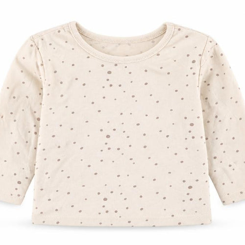 George Girls Ivory Polka Dot Cotton Basic T-Shirt Size 6-9 Months Round Neck