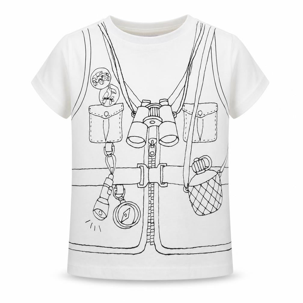 Front view of Sergent Major boys’ white cotton basic t-shirt, size 2, years round neck