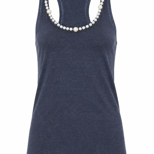 Brave Soul Womens Blue  Cotton Basic Tank Size XS Round Neck