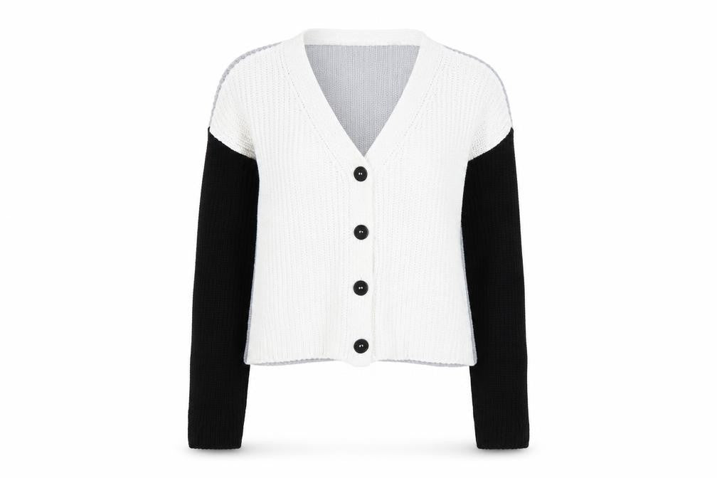 Boohoo Womens Multicoloured V-Neck  Acrylic Cardigan Jumper Size S