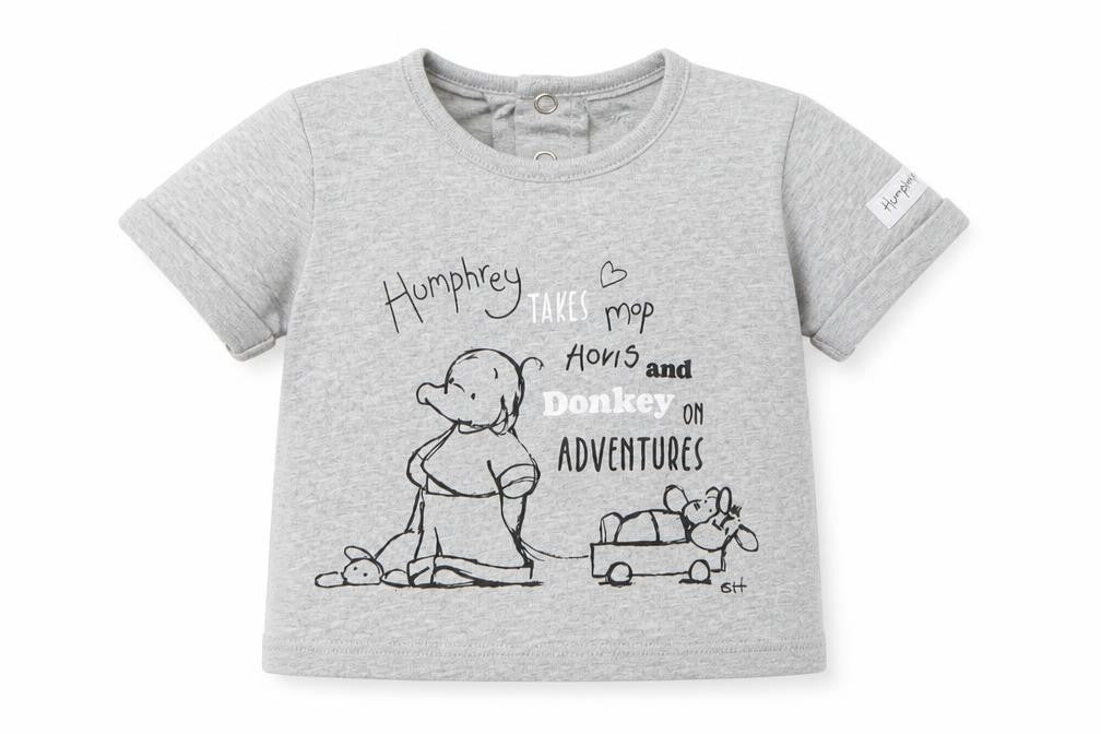 Humprey's Corner Baby Grey  100% Cotton Basic T-Shirt Size 0-3 Months Roll Neck