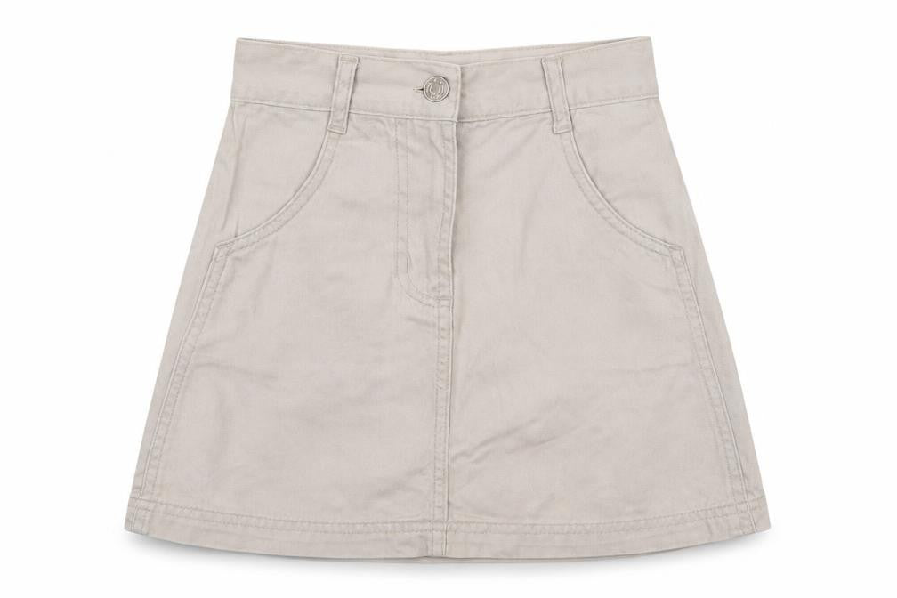 E.A Outerwear For Kids Girls Beige  Cotton Cargo Skirt Size 6-7 Years  Regular Buckle