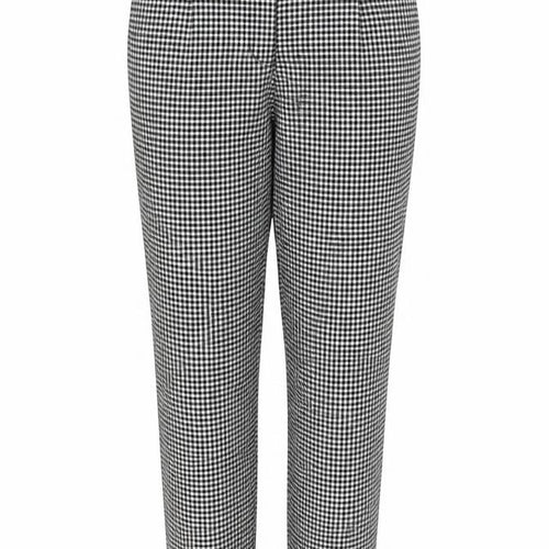 Preworn Womens Grey Check Cotton Trousers  Size 10 L27 in Regular Snap