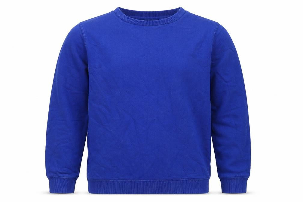 Front view of Tu boys’ blue cotton pullover sweatshirt, size 10, years pullover