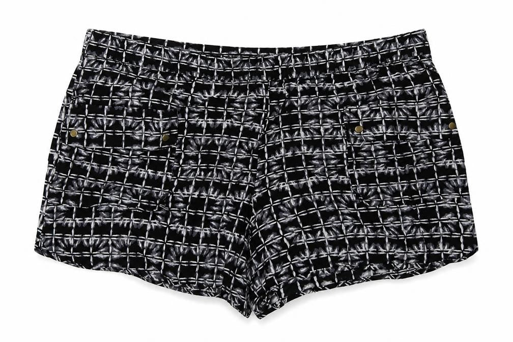 Gap Womens Black Geometric Viscose Sweat Shorts Size L L4 in Regular