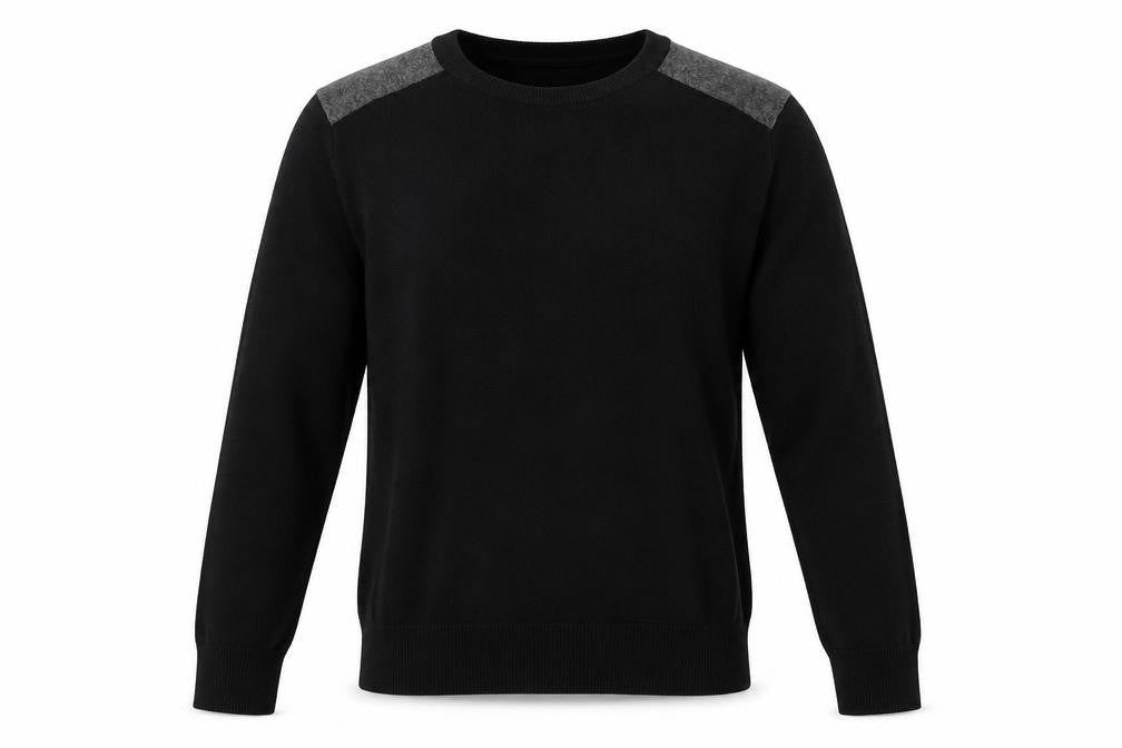 Front view of Next men’s black cotton pullover sweatshirt, size S