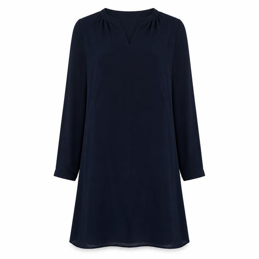 Front view of Primark women’s blue polyester a-line, size UK 10, v-neck pullover