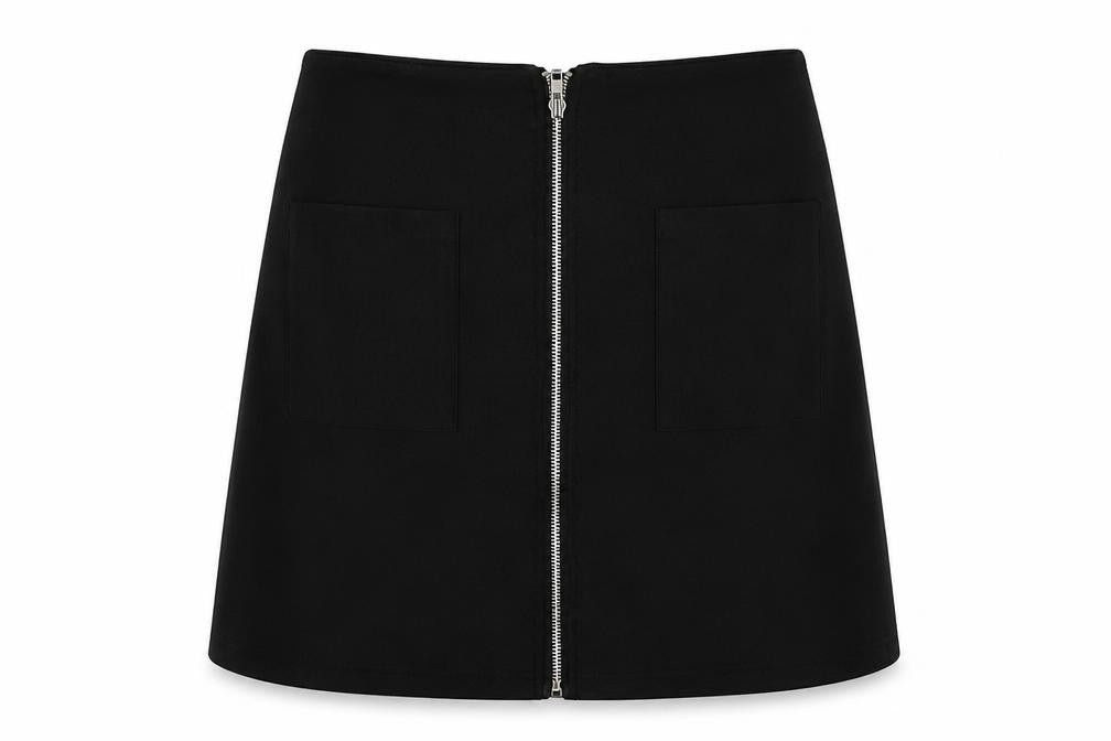 originals Womens Black  Polyester A-Line Skirt Size 10   Zip