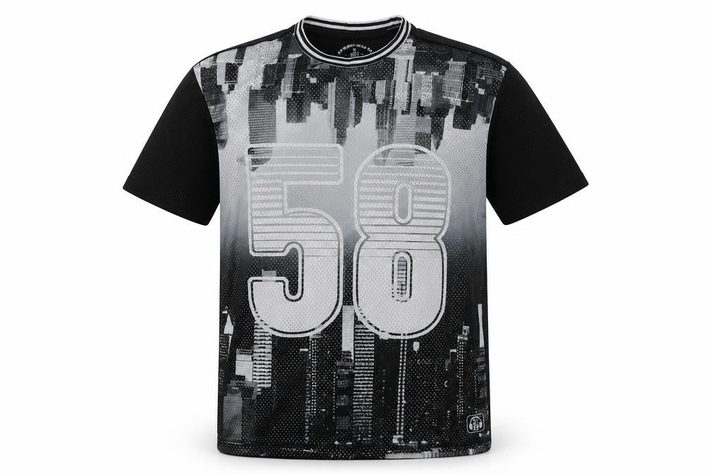 Front view of F&F boys’ grey geometric coir basic t-shirt, size 7-8, years crew neck pullover - 58