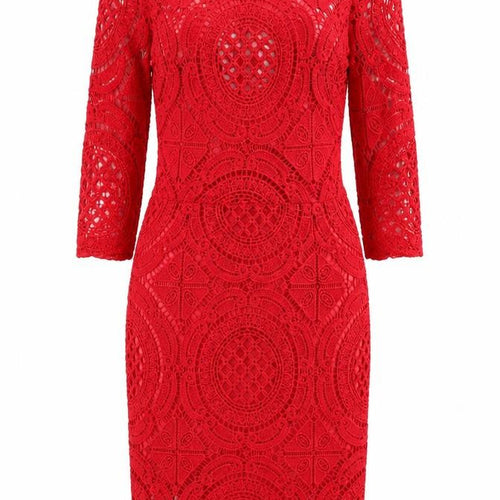 Missy Empire Womens Red  Polyester Pencil Dress  Size 8  Round Neck