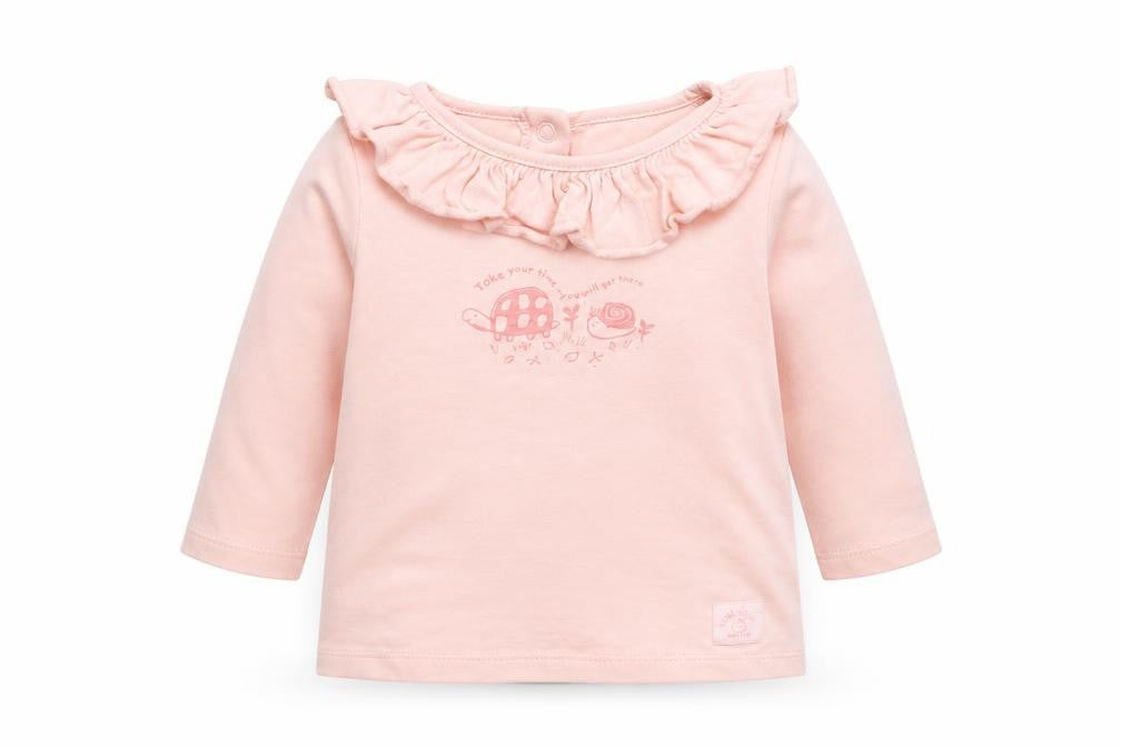 George Girls Pink  Cotton Basic T-Shirt Size 6-9 Months Round Neck  - take your time