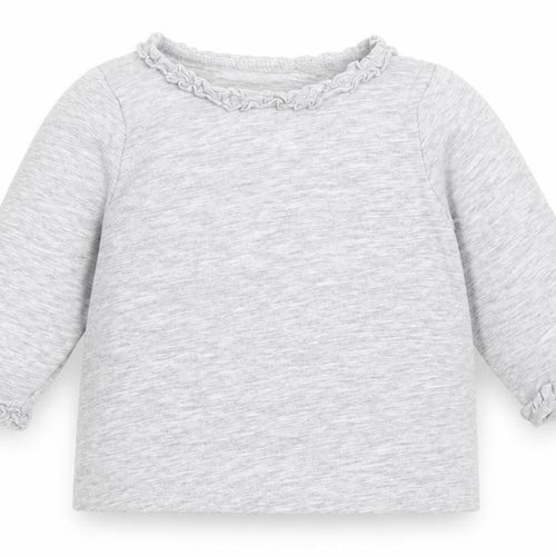 H&M Girls Grey  Cotton Basic T-Shirt Size 3-6 Months Round Neck