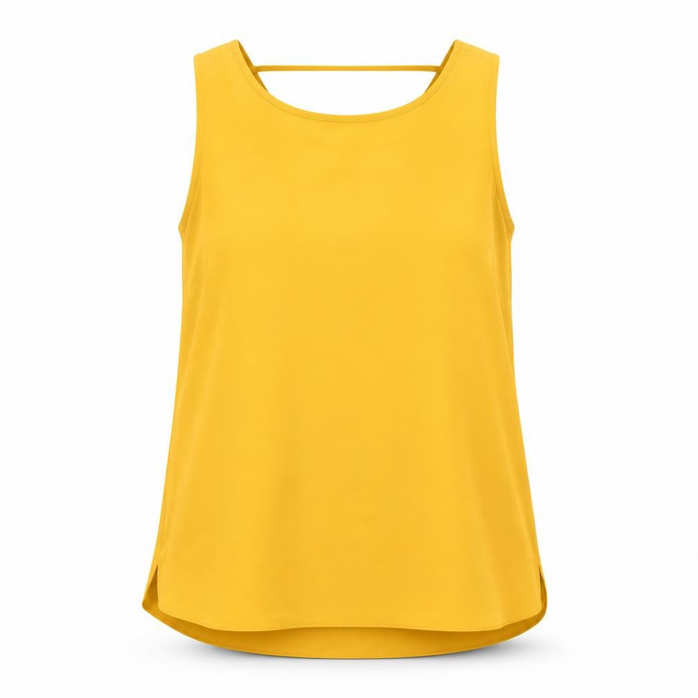 Dorothy Perkins Womens Yellow  Polyester Basic Blouse Size 10 Round Neck