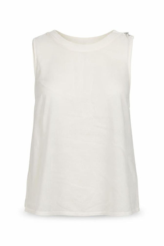 Front view of New Look women’s white polyester basic blouse, size UK 10, round neck