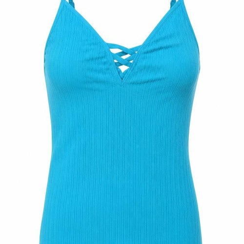 New Look Womens Blue  Nylon Camisole Blouse Size XS V-Neck