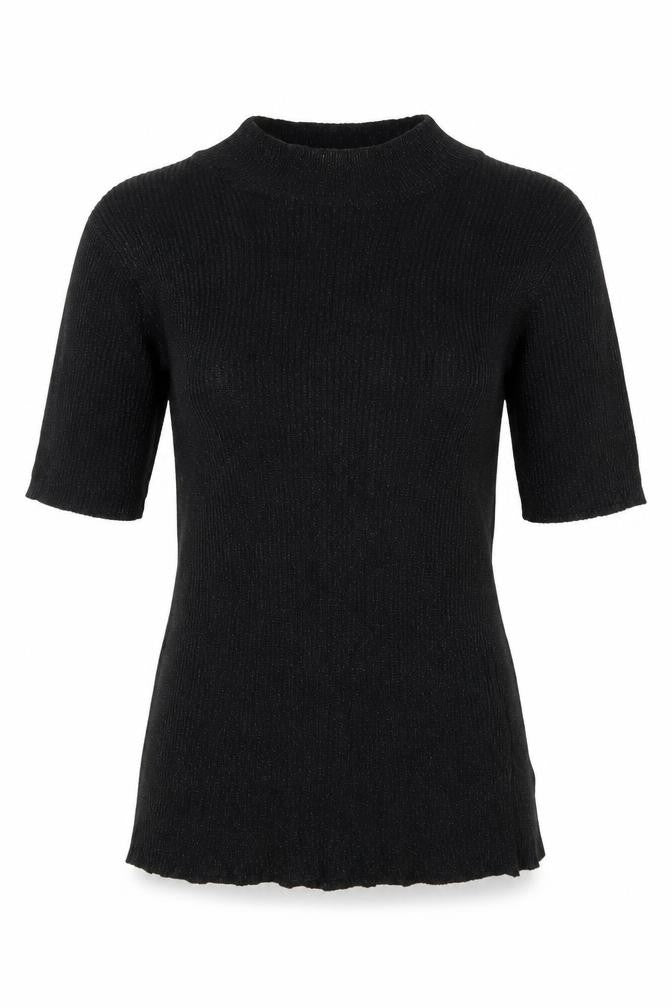 Front view of Opera women’s black round neck viscose jumper, size M