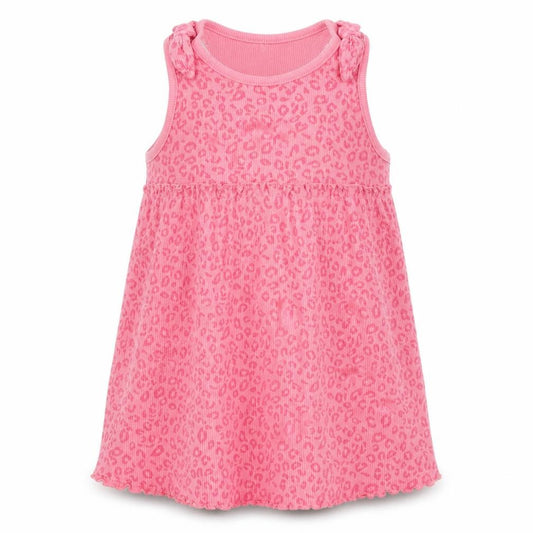 Front view of George girls’ pink animal print cotton capri pyjama set, size 3, years - leopard print