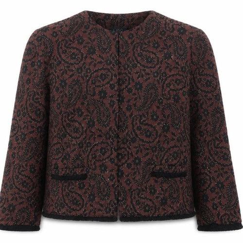 Marks and Spencer Womens Red Round Neck Floral Polyester Cardigan Jumper Size 14