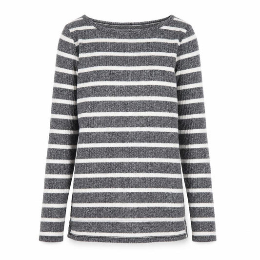 Front view of Gap women’s multicoloured round neck striped polyester jumper, size XS