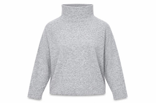 Front view of Primark women’s grey roll neck polyester jumper, size M