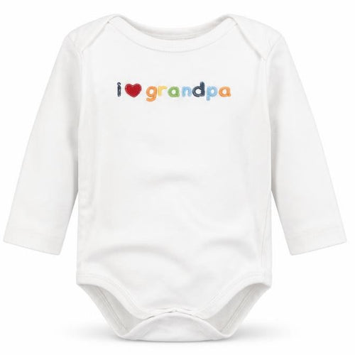 Gymboree Baby White  Cotton Romper One-Piece Size 6-9 Months  Snap - I Love Grandpa