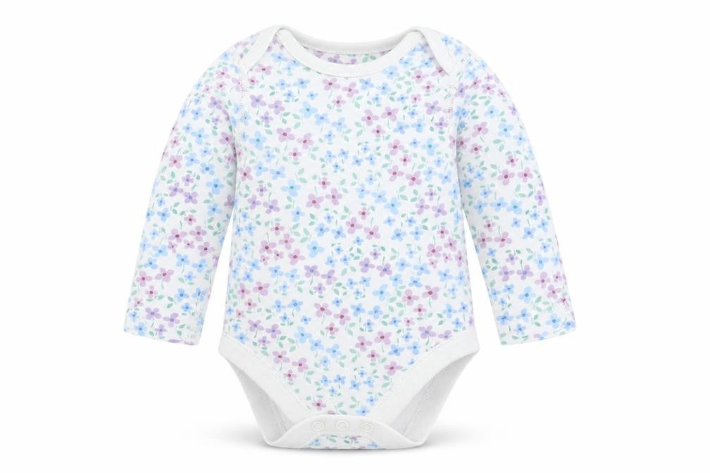 M&S Baby White Floral Cotton Romper One-Piece Size 3-6 Months  Snap