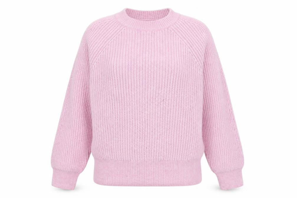 Front view of Primark women’s purple mock neck acrylic jumper, size S