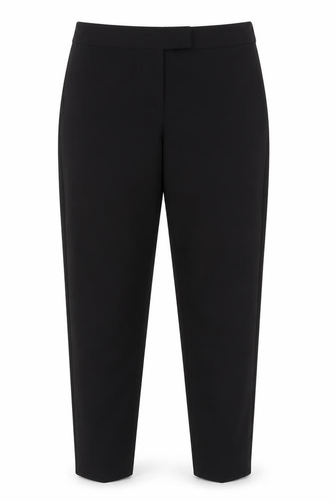 Front view of George women’s black polyester dungarees trousers, size UK 12, 29-inch leg regular hook & loop
