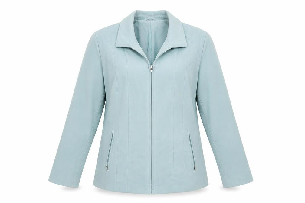 Front view of Joella Di Marco women’s green jacket, size L, zip