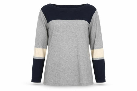 Front view of Next women’s grey round neck cotton jumper, size UK 10