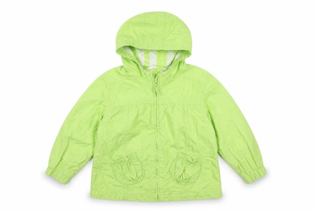 Front view of Next girls’ green jacket coat, size 3-4, years
