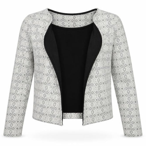 NEXT Womens Ivory Round Neck Geometric Cotton Cardigan Jumper Size 6