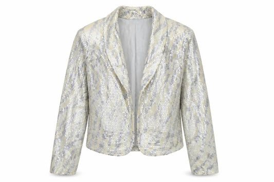 Front view of Next women’s multicoloured nylon jacket blazer, size UK 14