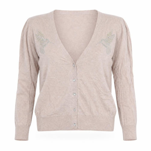 Definitions Womens Pink V-Neck  Nylon Cardigan Jumper Size 12   - Birds
