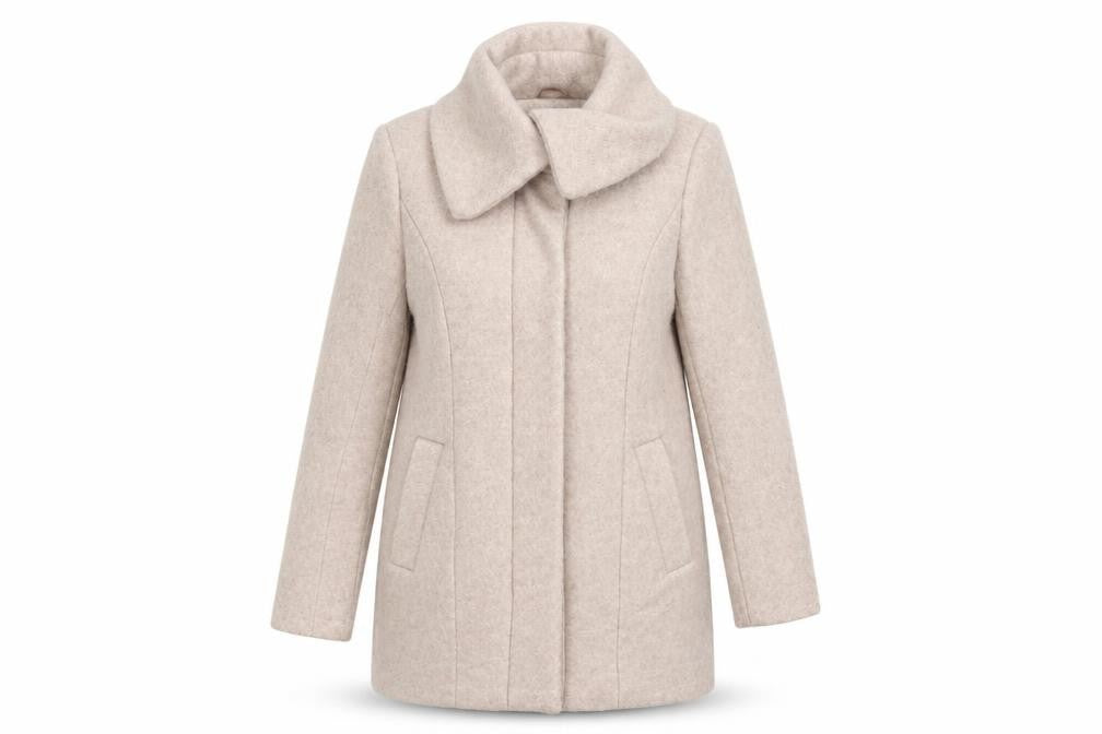Front view of TU women’s pink overcoat coat, size UK 10, button